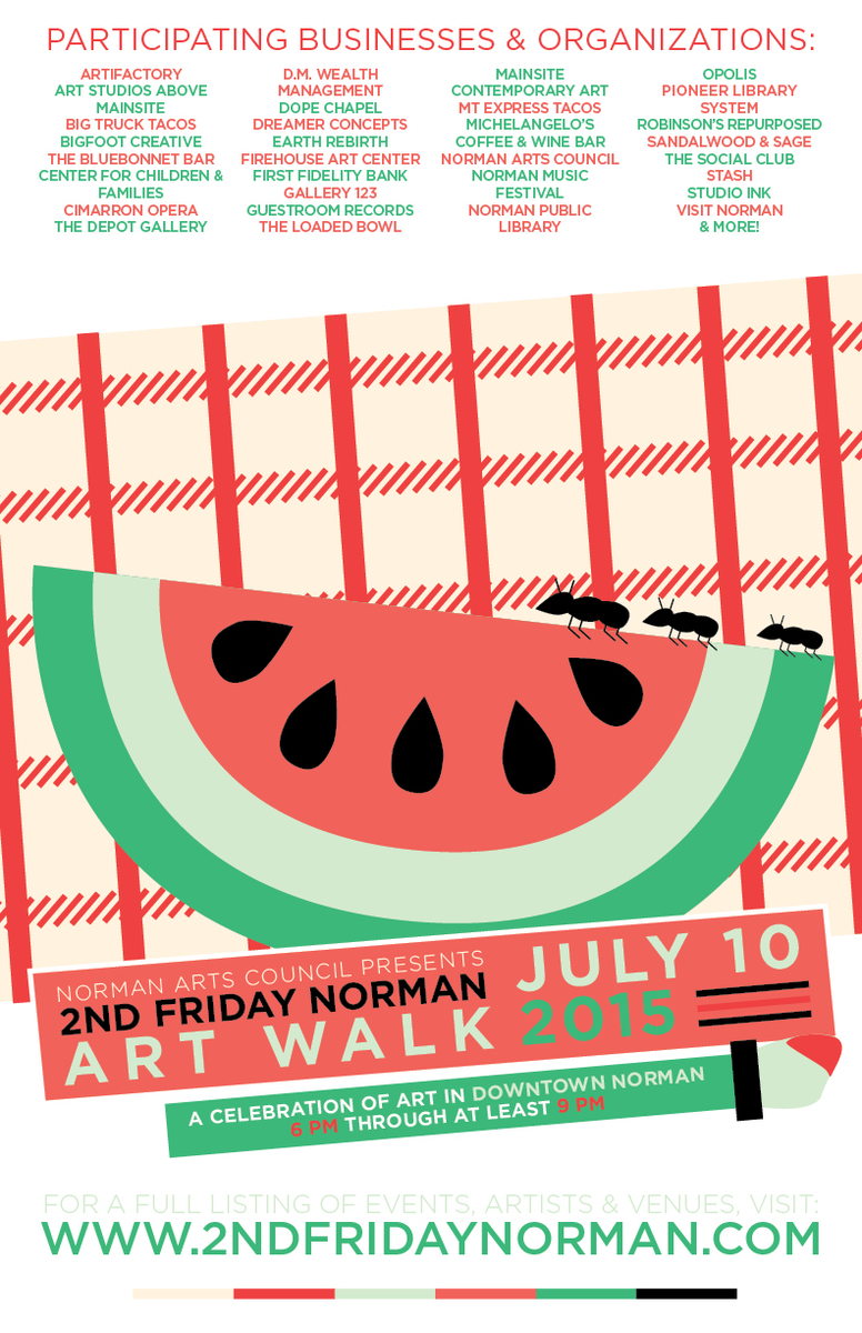 2ndFridayNorman's tweet photo. Coming at you on Friday! Presented by @NormanArts! Check out what's happening this month here: http://t.co/sqVFdtjtNf http://t.co/YdIS8d8Ote