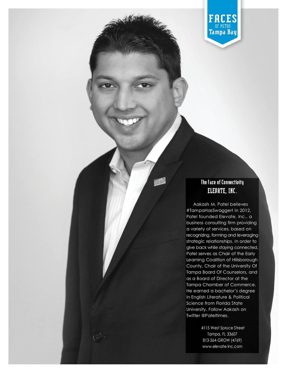 AshAtElevate's tweet photo. @Elevate_Inc Prez @pateltimes nominated as a @tampabaymetro Faces of Metro! #ElevateTampa  http://t.co/92oHuHgcQI http://t.co/Bb3Q0kj5Sa