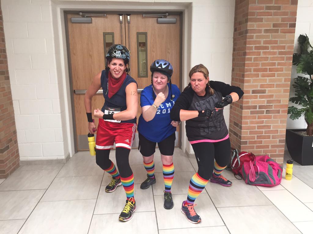 thebrainlair's tweet image. The Roller Girls looked awesome for the #nerdrun #nErDcampMI