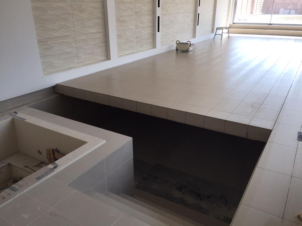 derbytiling's tweet photo. @ChameleonFloor nearly finished and pool ready for filling #derbytiling http://t.co/l98mLtDXV6