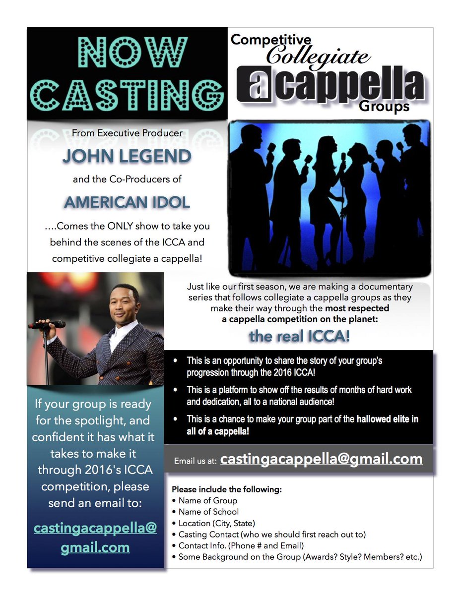 mmmcasting's tweet photo. @StatesmenPSU Now Casting! Competitive Collegiate A Cappella Groups! Docu-Series! ICCA! http://t.co/aidecQ1YRM