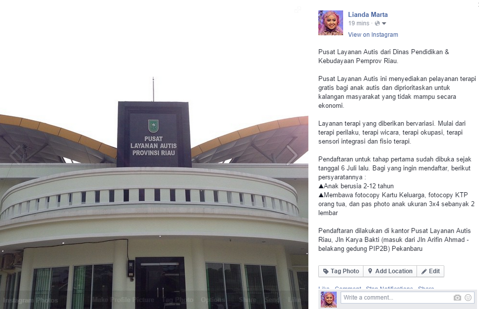 infoPKU's tweet photo. #infoPKU - @liamarta: Pusat Layanan Autis Riau membuka pendaftaran utk terapi anak autis nih, gratis http://t.co/YM4r5YhOJr