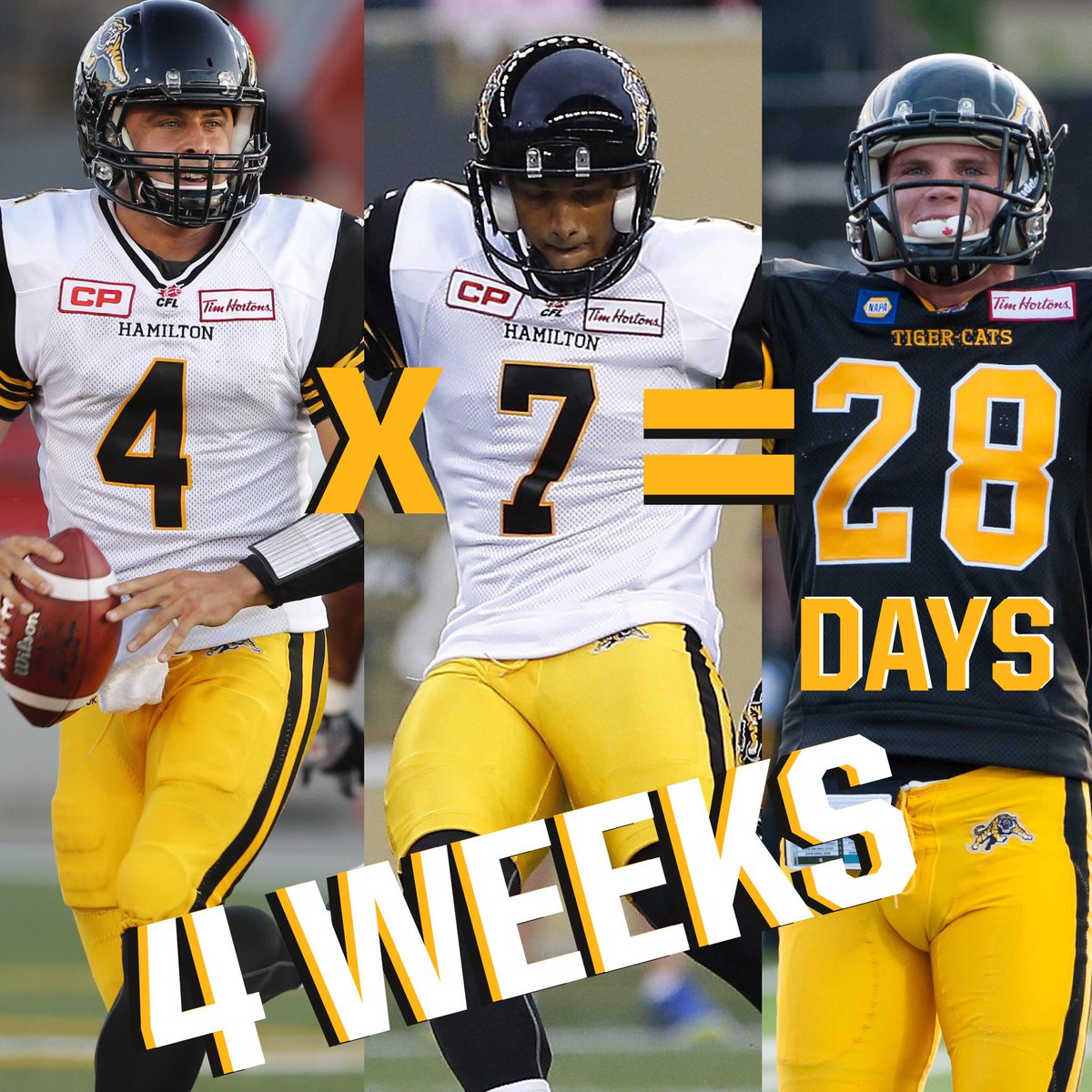 Ticats's tweet image. Only four weeks until the #Ticats return home to Tim Hortons Field for their first home game of the 2015 season!