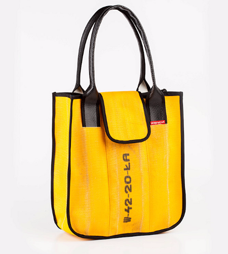 Cool! Yellow Tote Bag Made Out Of #Recycled Fire Hose by Hosewear artfire.com/ext/shop/home/…