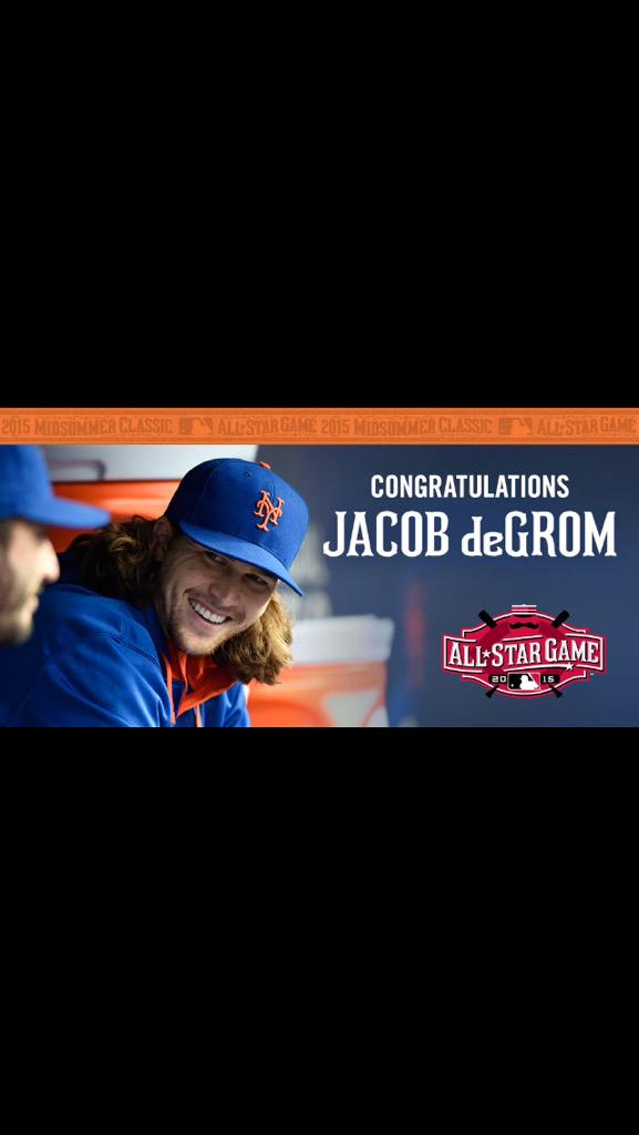 andrewc16_'s tweet photo. Congrats @JdeGrom19 you are now a #deAllStar @Mets #LGM http://t.co/kPWgW4GWjz