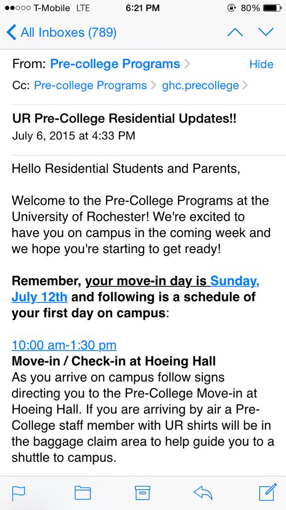 stephanyvalde10's tweet image. Sunday I leave to Rochester, NY. and honestly, I&apos;m very nervous. #rochesteruniversity #precollegeprograms