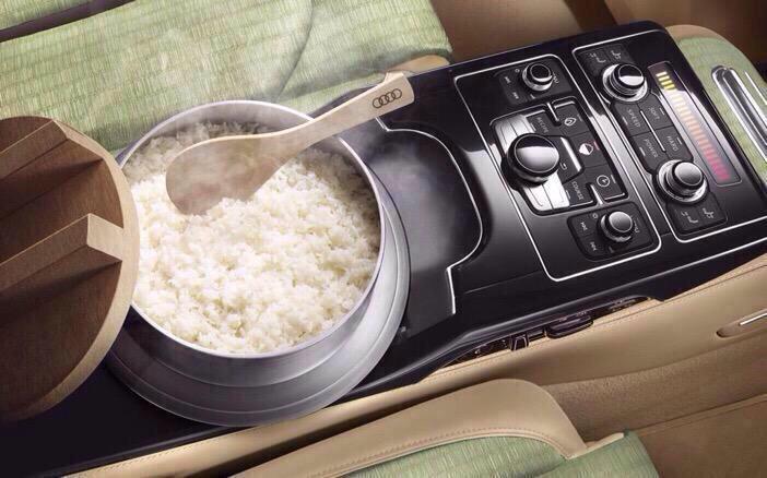 HalfAsianProbs's tweet photo. All I need in a car: style, comfort, and rice. http://t.co/z1AznbBZ6F