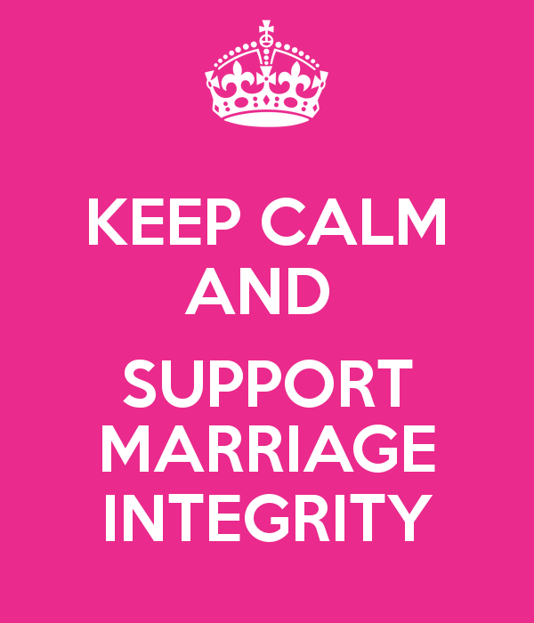 FamilyFirstAust's tweet photo. "Keep Calm and Support Marriage Integrity" #quote #auspol #marriage #marriageintegrity #1m1w http://t.co/MflbPBcMTk