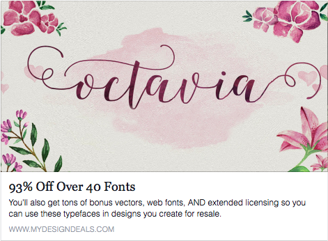 StudioWGroup's tweet image. Great portal for gorgeous fonts and vector art, pass on the inspiration! @MyDesignDeals tiny.cc/k5y9zx