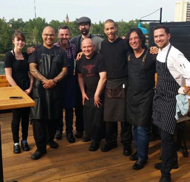 TopChefCANRene's tweet photo. @ChefMattStowe @chefdalemackay @ChefHeinrich and @charbar_yyc team getting ready for #topchefCA collab #visainfinite http://t.co/Xpvnj0JQqp