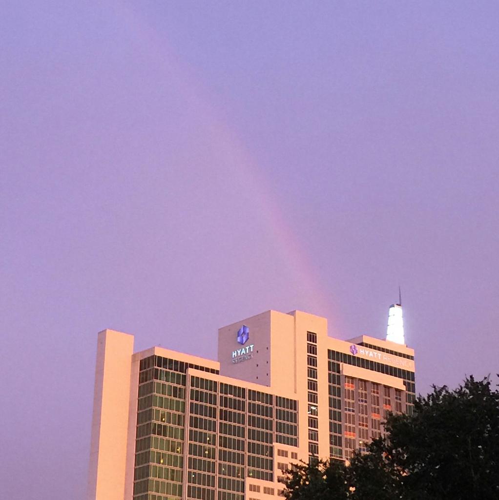 MarkHoplamazian's tweet photo. Yes, the rainbow really does end at @HyattOrlando because @hyattgs is in the house - Dreams come true #InAHyattWorld http://t.co/ed68kuXgzG
