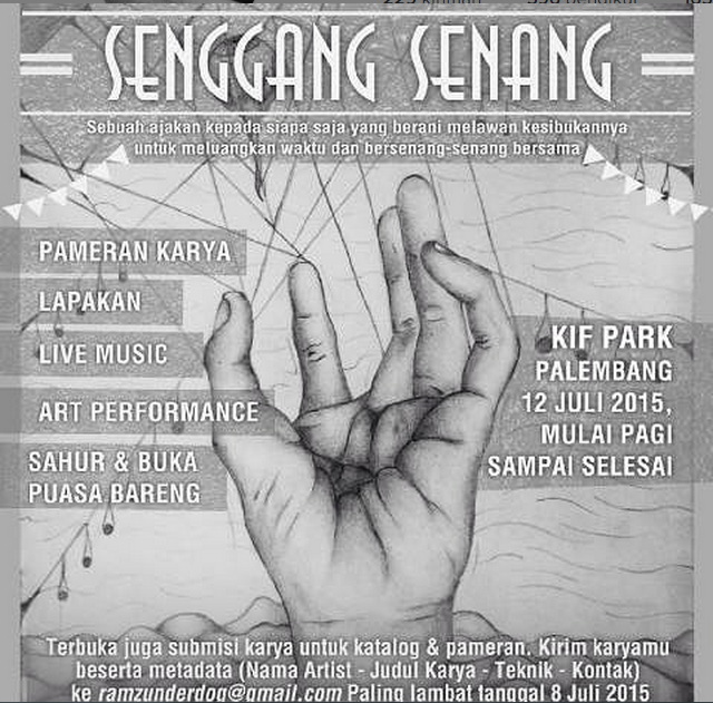 SENGGANG SENANG di KIF Park , 12 Juli hingga berbuka puasa. Pameran karya.art performance.live music.Buka Bareng.