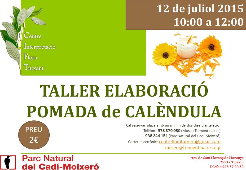 FloraTuixent's tweet photo. Activitats del Centre:
Aquest proper diumenge no us perdeu el taller d'Elaboració de Pomada de Calèndula. http://t.co/EcPCo7RLEK