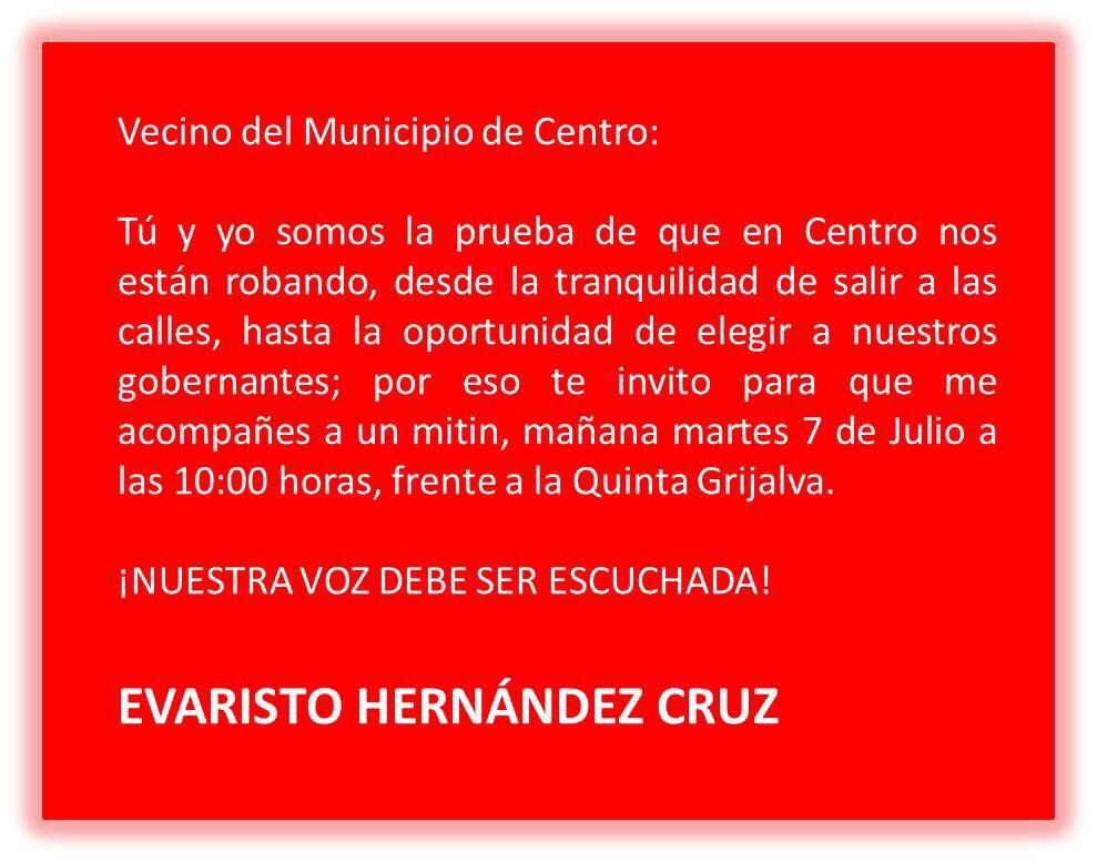 Diegoahj's tweet photo. A un mes del fraude electoral que se vivió en el #CentroTab. @lopezdoriga @CarlosLoret @CCQ_PRI @EPN @JoseCardenas1 http://t.co/3cQYGG45ia
