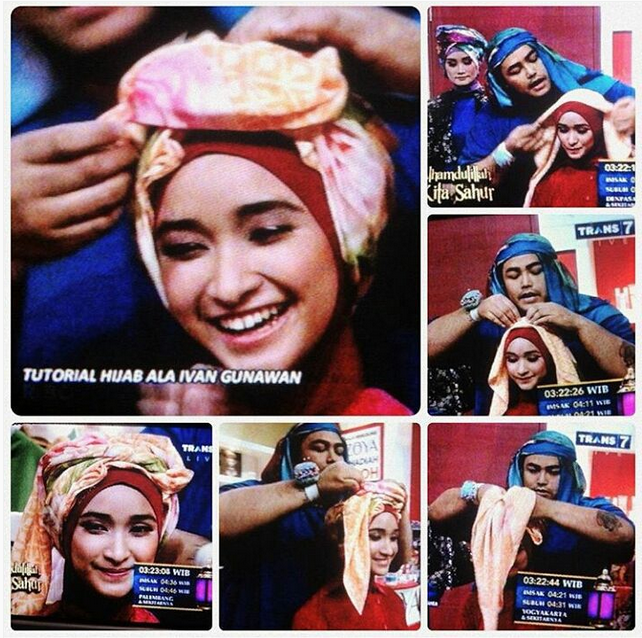 ZoyaLovers's tweet photo. Pemenang hijab hunt 2015, lagi di styling hijabnya oleh ivan menggunakan scarf cantik ivan gunawan for zoya. http://t.co/UPRzOHSkx6