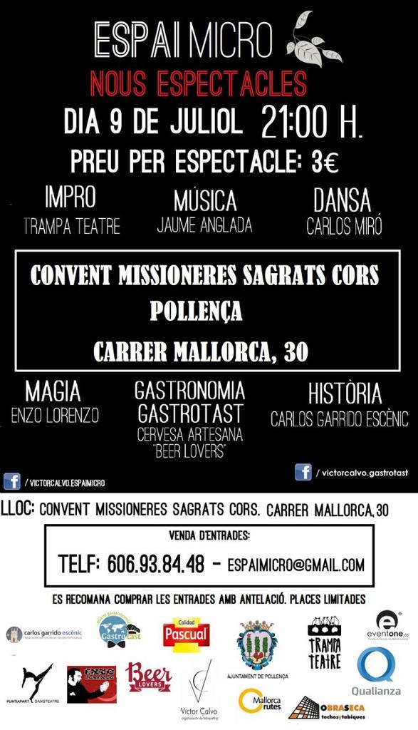 BEERLOVERSNORD's tweet photo. En 2 días volvemos al ataque con #EspaiMicro. Nos vemos en Pollença
@enzomagia @TrampaTeatre @JaimeAnglada 
🍺🎶🎭 http://t.co/hw6P5cCex8