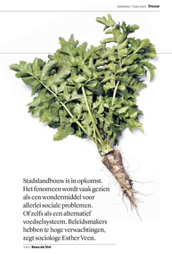TrouwGroen's tweet photo. Stadslandbouw in opkomst, maar wetenschap en beleid moeten het niet te veel opkloppen @TrouwGroen vandaag http://t.co/nfxplIy4yi
