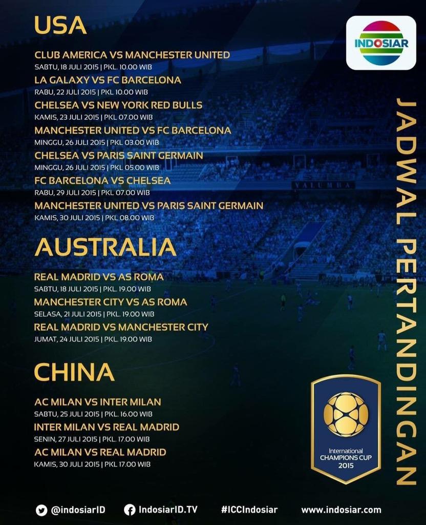 unitedarmyfc's tweet photo. Indosiar akan menyiarkan LIVE 3 dari 4 pertandingan pra-musim Manutd di International Champions Cup USA 2015. #mufc http://t.co/pYZSM2BIdj
