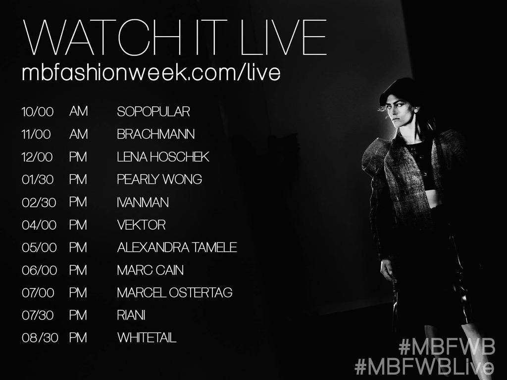 FashionWeek's tweet image. Day 1 is here! Watch #MBFWBLive #SS16😍