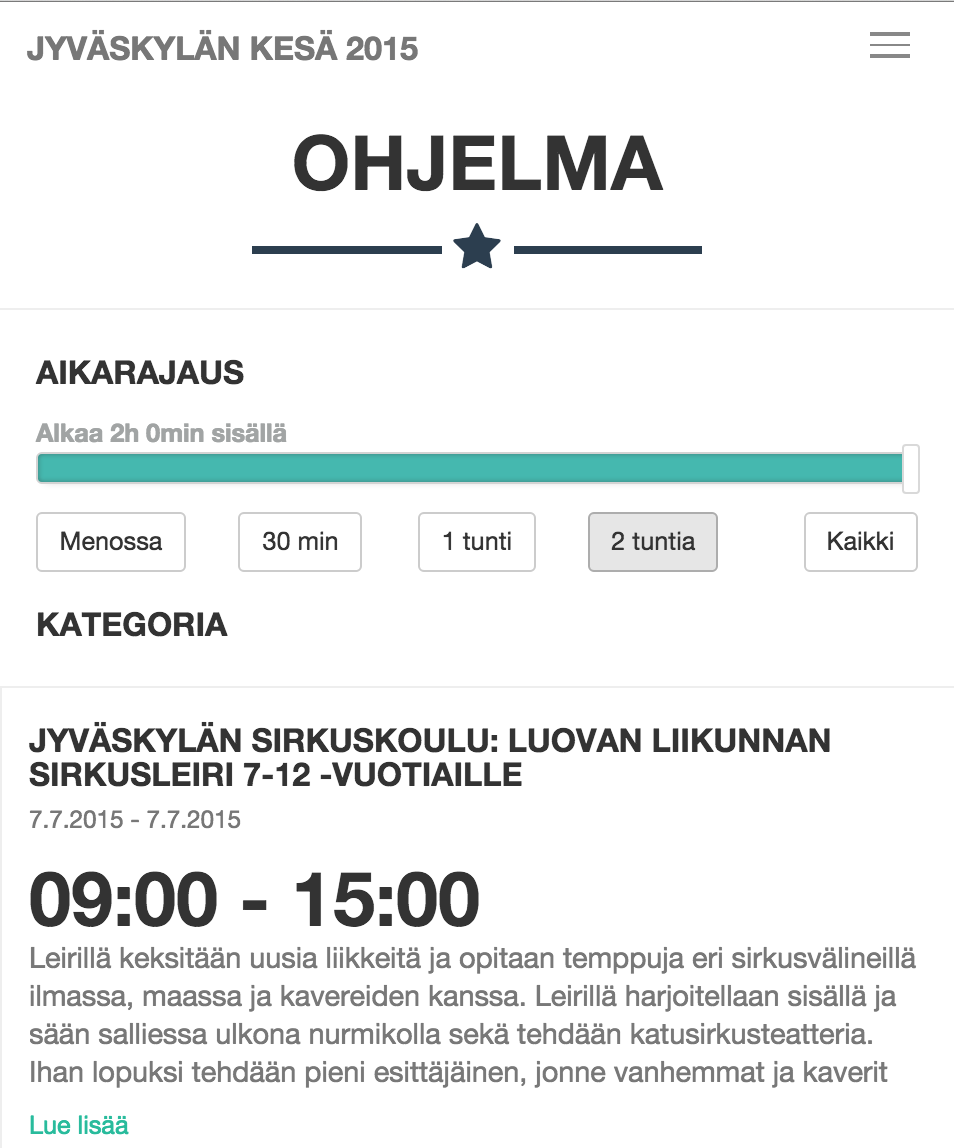 tindoapps's tweet photo. #jyväskylänkesä starttaa! Ohjelma mobiilissa: http://t.co/D4DZqdLbZl. #tindo, #jklkesä, #jklkesa, #jyvaskylankesa. http://t.co/pXz8MwtMwQ