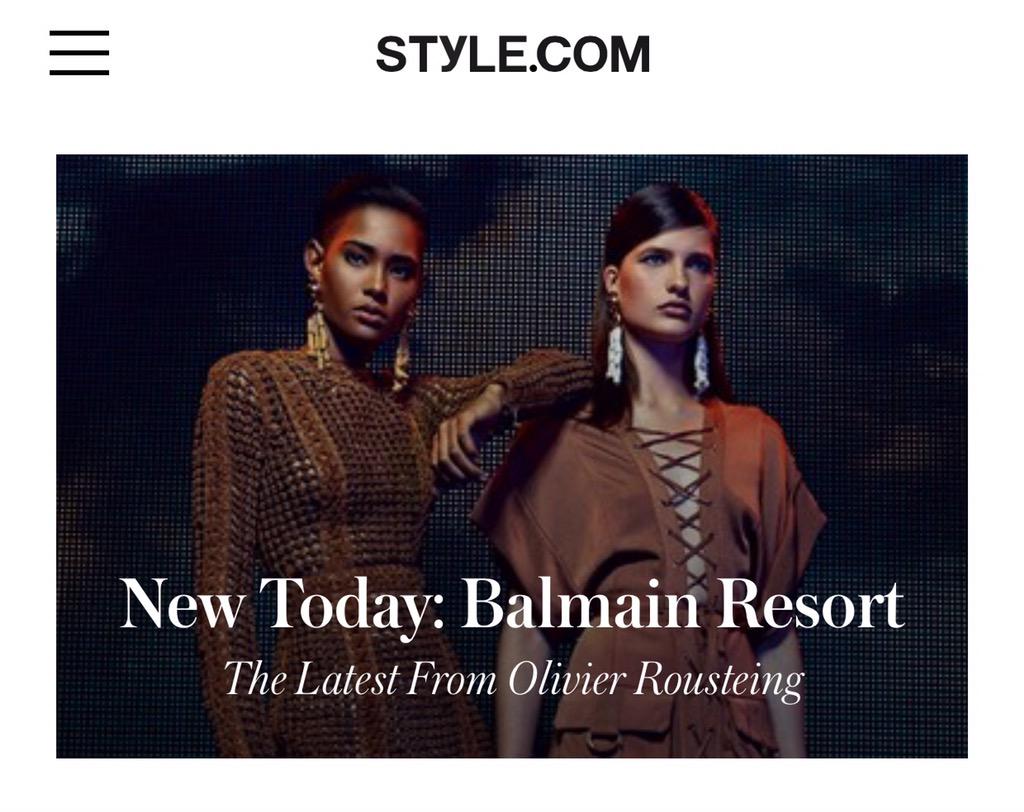 ORousteing's tweet image. @styledotcom  TODAY ❤️ #balmainresort2016 #goandcheck style.com #whatisyourfavlook?