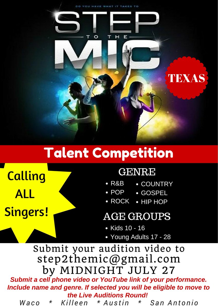 step2themic's tweet photo. @step2themic is coming to Texas! Auditions are now online at step2themic@gmail.com http://t.co/El3v09QHsn