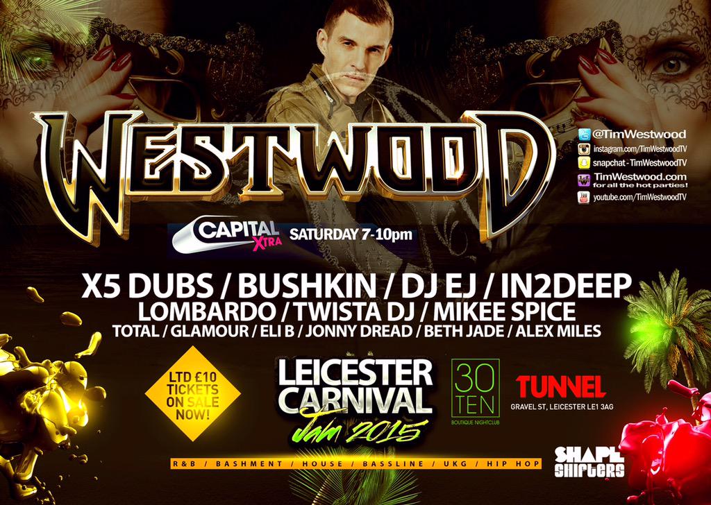 LEICESTER CARNIVAL JAM 2015

SATURDAY 1ST AUGUST 2015

30Ten Boutique Nightclub &amp; The Tunnel

carnivalafterparty.co.uk