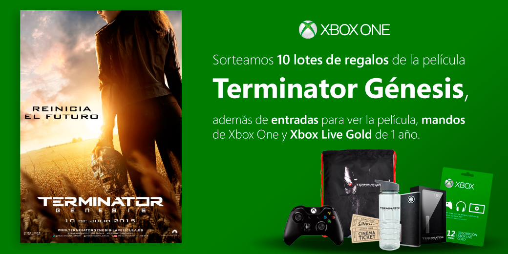 Xbox_Spain's tweet photo. RT y gana uno de los 10 packs de premios que regalamos #TerminatorGénesis #XboxOne #HaVuelto @paramount_spain http://t.co/Cn5hBORD2t