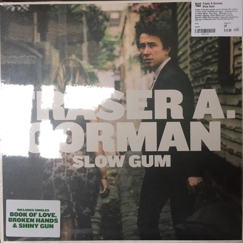 jackbyaccident's tweet photo. Doing my part for independent greatness on #NewMusicTuesday @fraseragorman's absolutely infections #SlowGum vinyl ๐ http://t.co/nGkYJnOYi1
