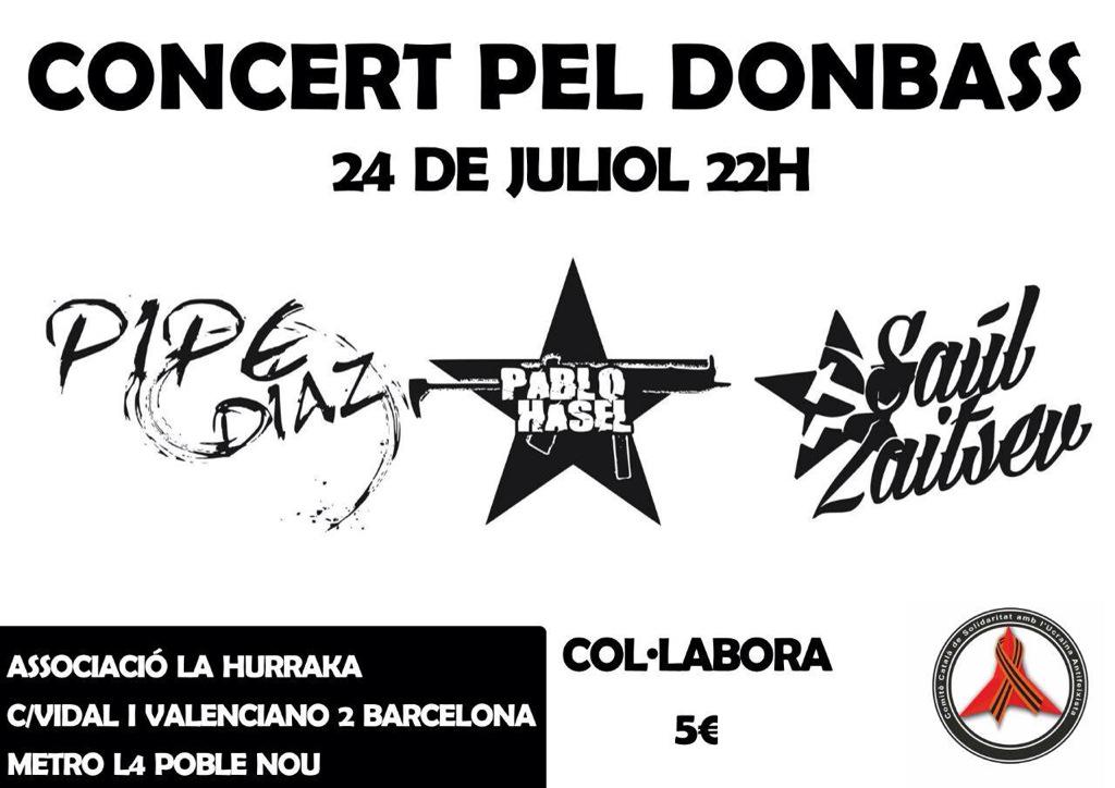 SocialisCat's tweet photo. El 24 de juliol @CCatSUA organitza un concert pel #Donbass amb @PipeDiaz90, @PabloHasel i @SaulZaitsev. http://t.co/OdcZbOG6z1