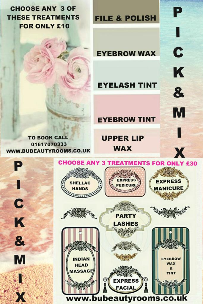 bubeautyrooms's tweet photo. PICK &amp; MIX OFFER AVALIABLE SUNDAYS &amp; MONDAYS IN JULY.#TRENDING#BEAUTYDEALS# @mancshopinbuddi @MancOffers @mcroffers http://t.co/iY50pCYaTg