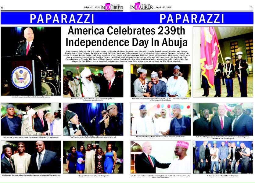 AbujaInquirer's tweet photo. This past weekend America Celebrated 239th Independence Day. http://t.co/n3lctA983r