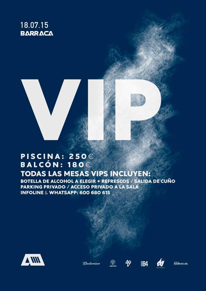 /\\\ZONA VIP/\\\
Consulta la imagen y elige la mejor opción.Ante cualquier duda consulte con nuestro equipo de rrpp.