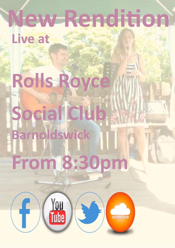 newrendition's tweet photo. Friday night from 8.30pm @RRLeisure1 
#livemusic #Barnoldswick #acoustic #duo http://t.co/1TPDplkKCU