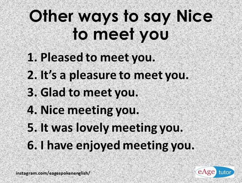 Eage Spoken English Next Time When You Meet Someone Say It Was Lovely Meeting You Words Vocabulary Http T Co Bjpwq4tneb Http T Co Xugfbyul7c Eage Spoken English Next Time When You Meet Someone Say It Was Lovely Meeting You Words Vocabulary Http T Co Bjpwq4tneb Http T Co Xugfbyul7c