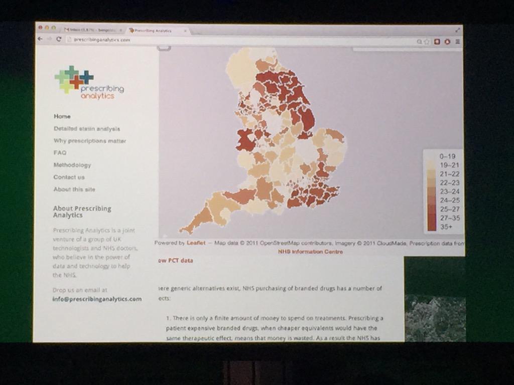 VizWizBI's tweet image. #Data2015 - Dr Goldacre hates misleading stats yet his map uses a continuous color scale w/ irregular intervals