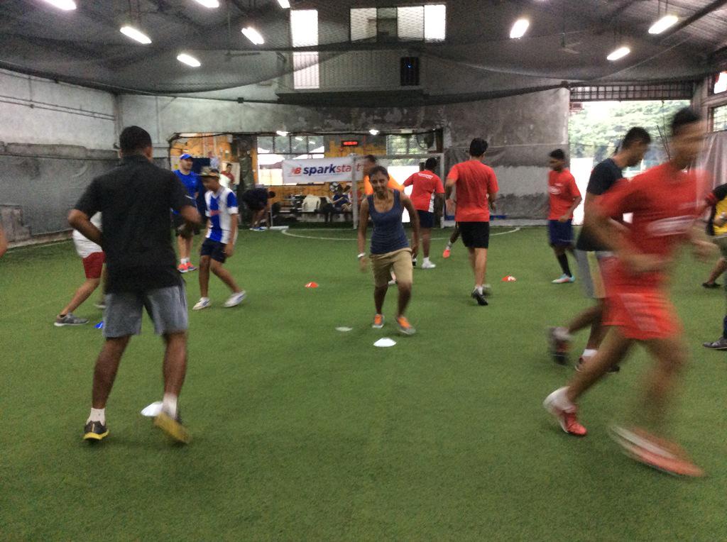 coachesacross's tweet photo. So much movement that it's a blur @SportCares #SparkStart  @NewBalanceSG @newbalance http://t.co/XcVhHOGI1g