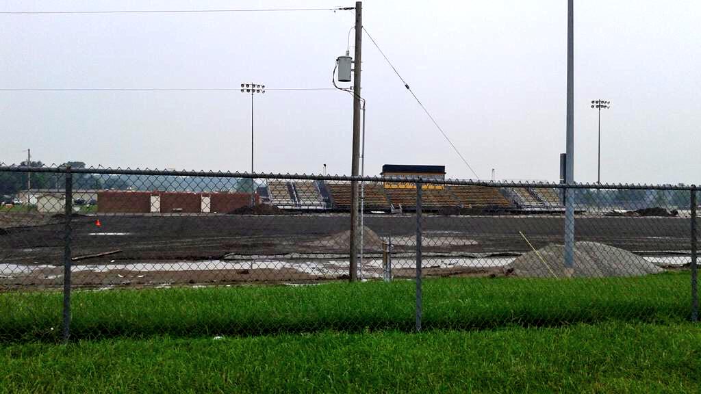 Paola HS Stadium, currently under construction with turf on the way. Home of the Panthers.