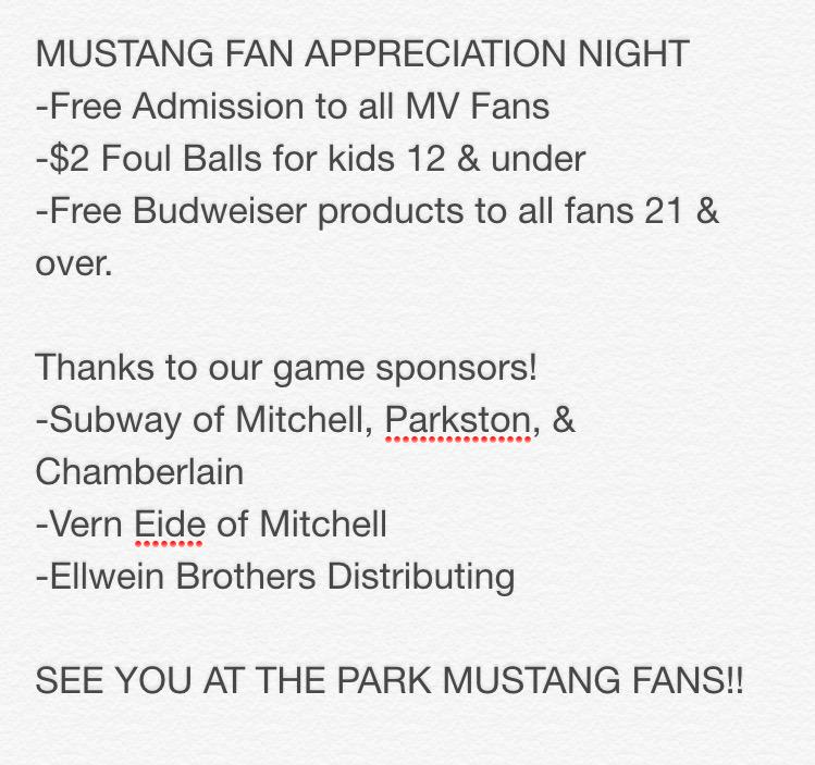 MVamateur's tweet photo. Come out tonight to watch us take on the @ParkstonMudcats at 8:00. Check this out! #horsepower #stangstampede http://t.co/qNTqDaTnYk