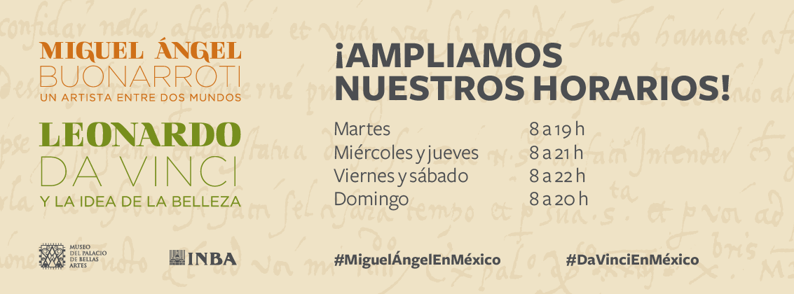 cultura_mx's tweet photo. #Entérate se ampliaron los horarios de #DaVinciEnMéxico y #MiguelÁngelEnMéxico en @mbellasartes http://t.co/xfd0hMdZ1d