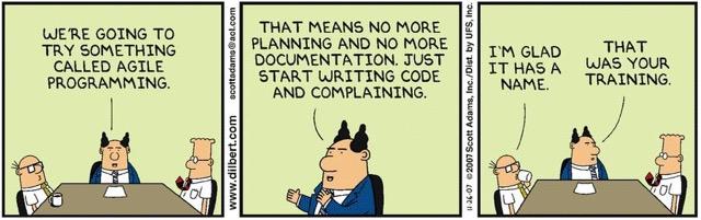 gearstream's tweet photo. “We're going to try something called #agile programming” #dilbert http://t.co/e5fvGCv7wu