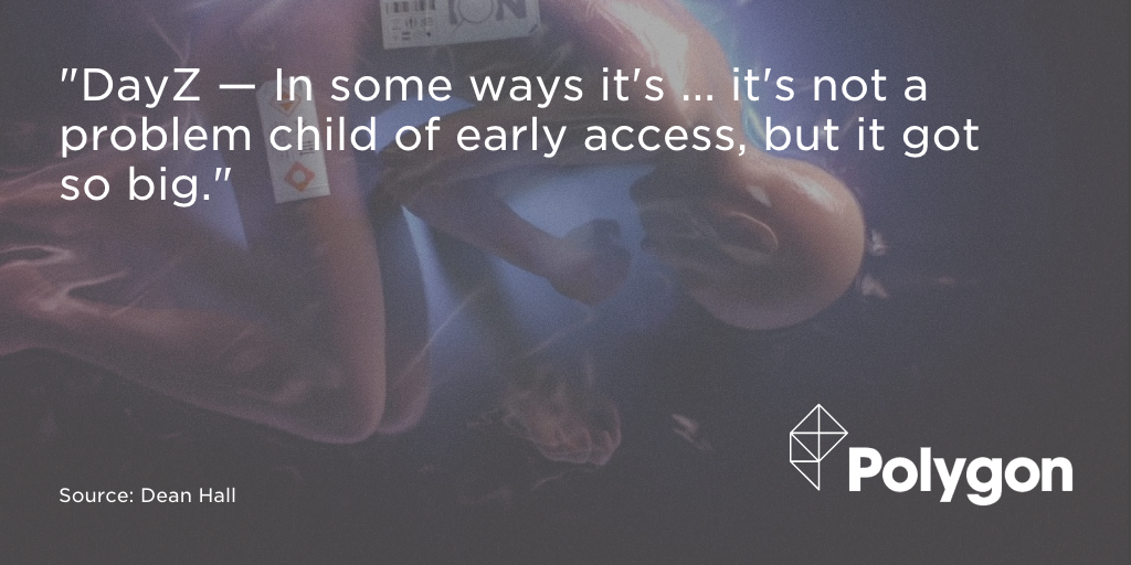 Polygon's tweet photo. Beyond DayZ: Dean Hall on Early Access, self-funding, and the next big thing http://t.co/wULv5Z2KHn http://t.co/trclIrCfR1