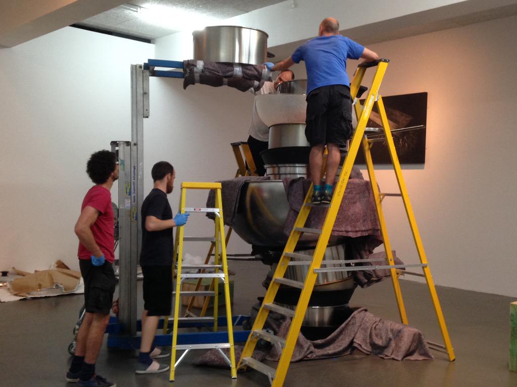 blaircurator's tweet photo. Pots and Pans are stacking up! #RobertTherrien opens on Friday night @newlynexchange @ARTISTROOMS @Gagosian @mtec0 http://t.co/zUGGMLAnRE
