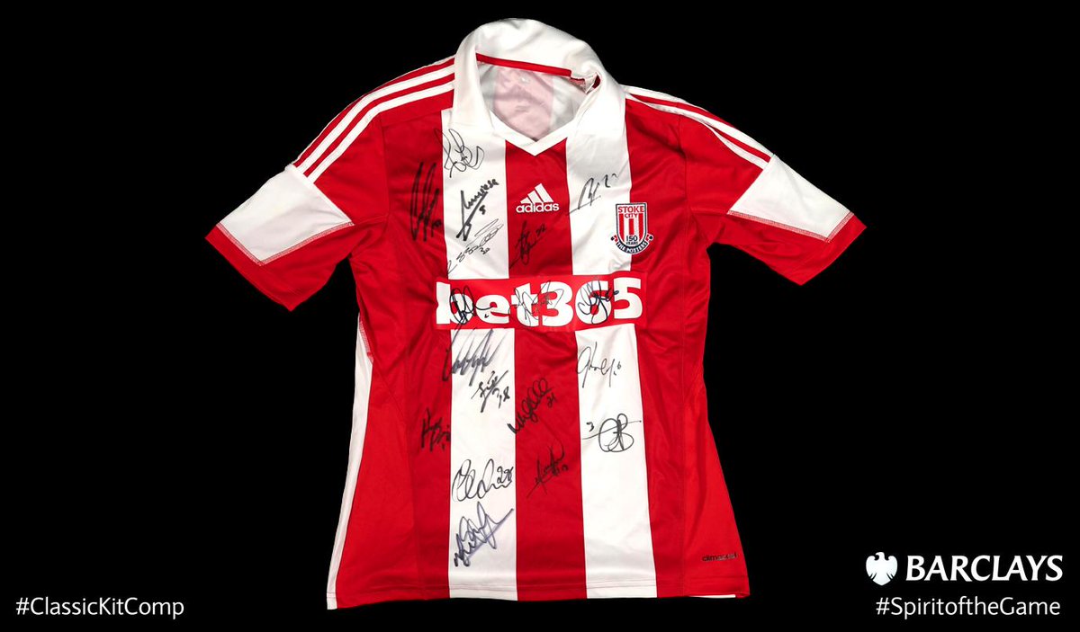 Barclays Football (@barclaysfooty) on Twitter photo 5 days left before our #ClassicKitComp ends - RT before 9pm for the chance to win this <a href="/stokecity/">Stoke City FC</a> kit. 5 days left before our #ClassicKitComp ends - RT before 9pm for the chance to win this <a href="/stokecity/">Stoke City FC</a> kit.
