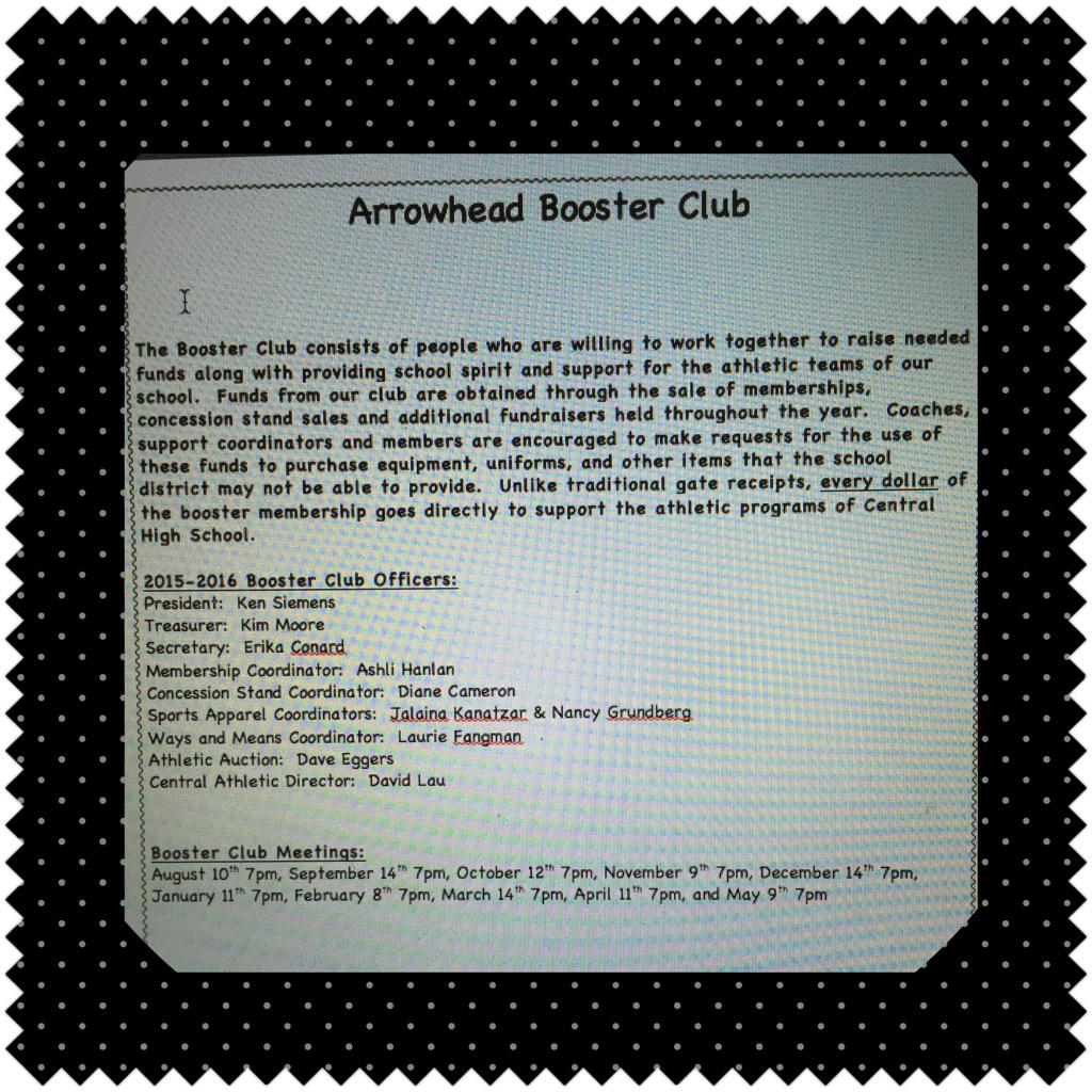 Arrowhead Booster Club information: <a href="/CHS_Indians/">St. Joe Central HS</a> <a href="/CHSnews2015/">CHS News 2015</a>