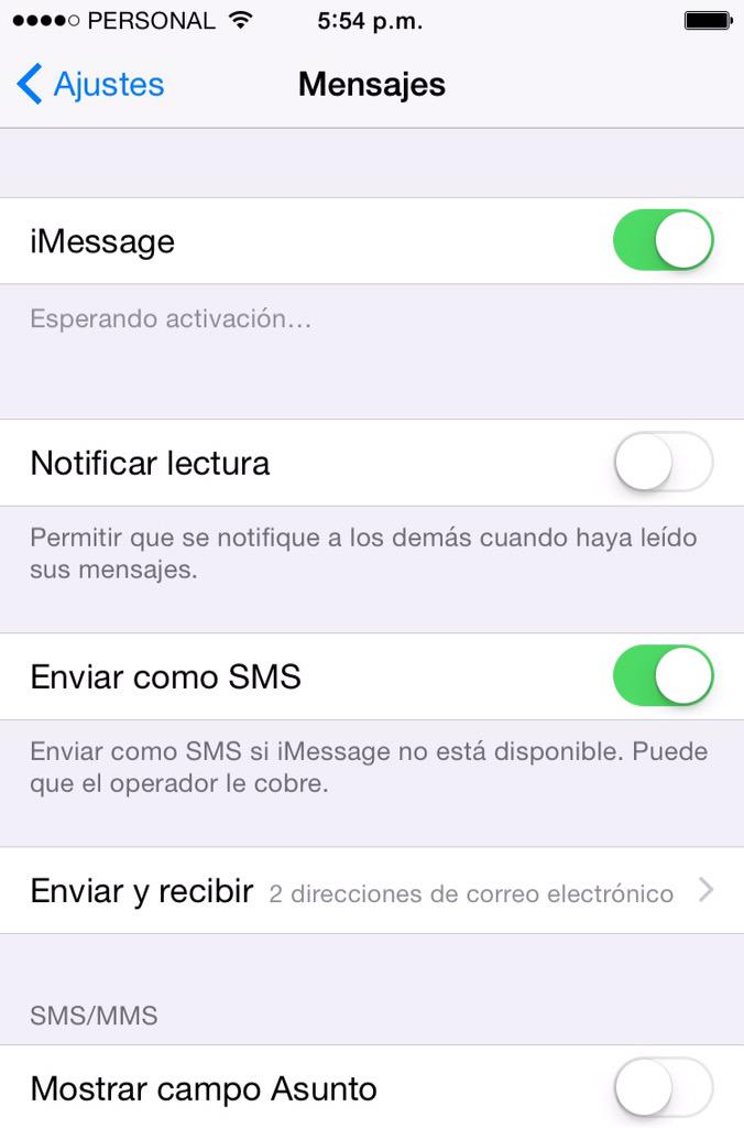 fernandojorge00's tweet photo. @PersonalAr No se Activa IMessage ni FaceTime en iPhone llevo mas de 1 mes tratando es línea portada de Claro http://t.co/DEmyMNqsvf