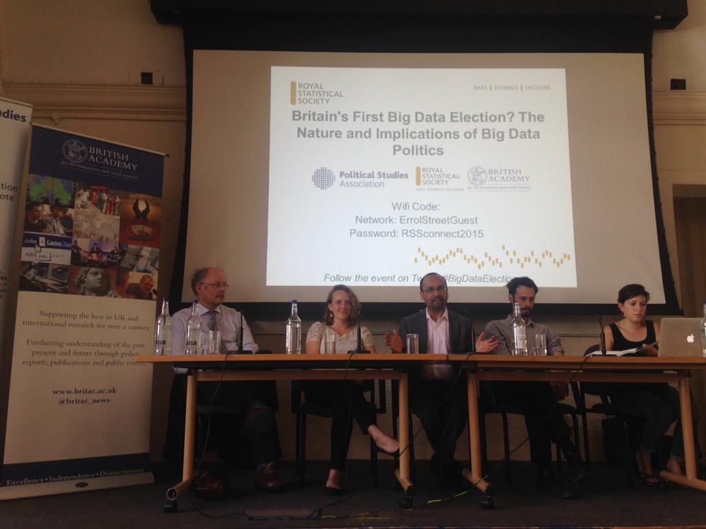 BritishAcademy_'s tweet photo. #BigDataElection discussion starting. John Curtice FBA on the far left- you'll remember him from BBC election night! http://t.co/Q8cO5bbMaE