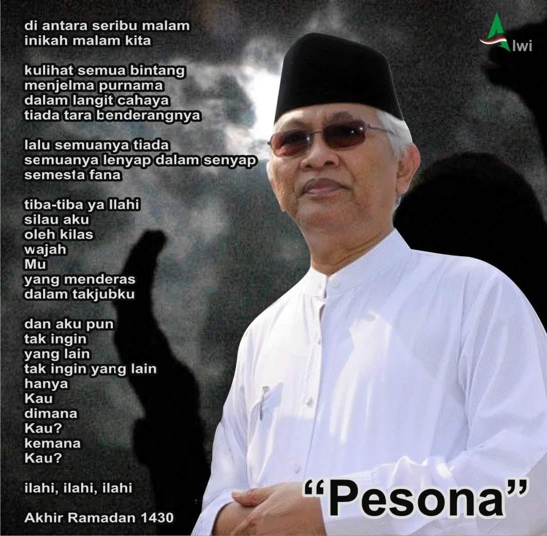 Ada yang menampilkan sajakku, "Pesona",  begini: