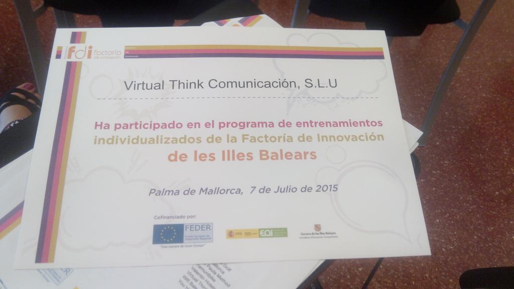 virtual_think's tweet photo. Ya hemos recogido nuestro diploma de la @FDI_Bal. Muchas gracias por todo. http://t.co/PXXrFdFQ3V