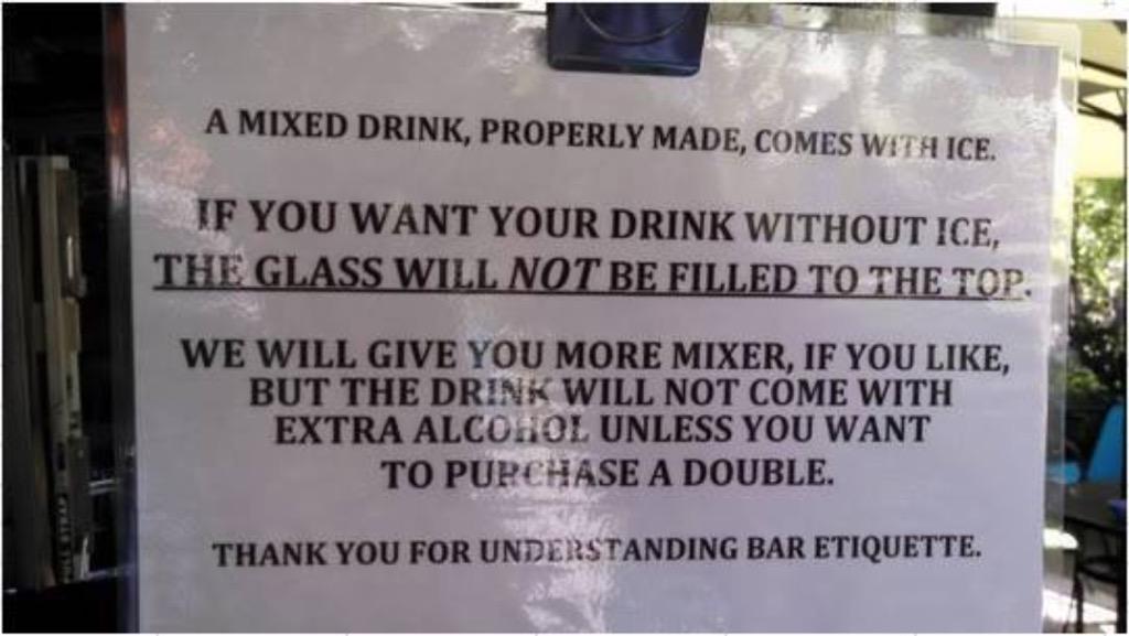 ChuyChain's tweet image. Bar Etiquette.